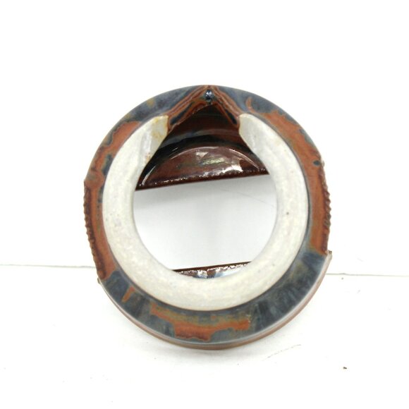 GLAZED CERAMIC POTTERY SPONGE HOLDER HANDMADE BROWN SLATE EARTHTONES - Picture 6 of 6